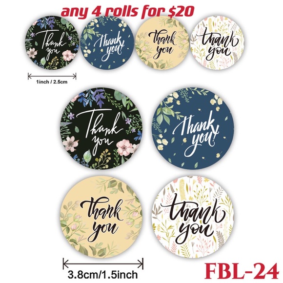 4 rolls of Thank you stickers-#FBL-05 - Picture 14 of 15